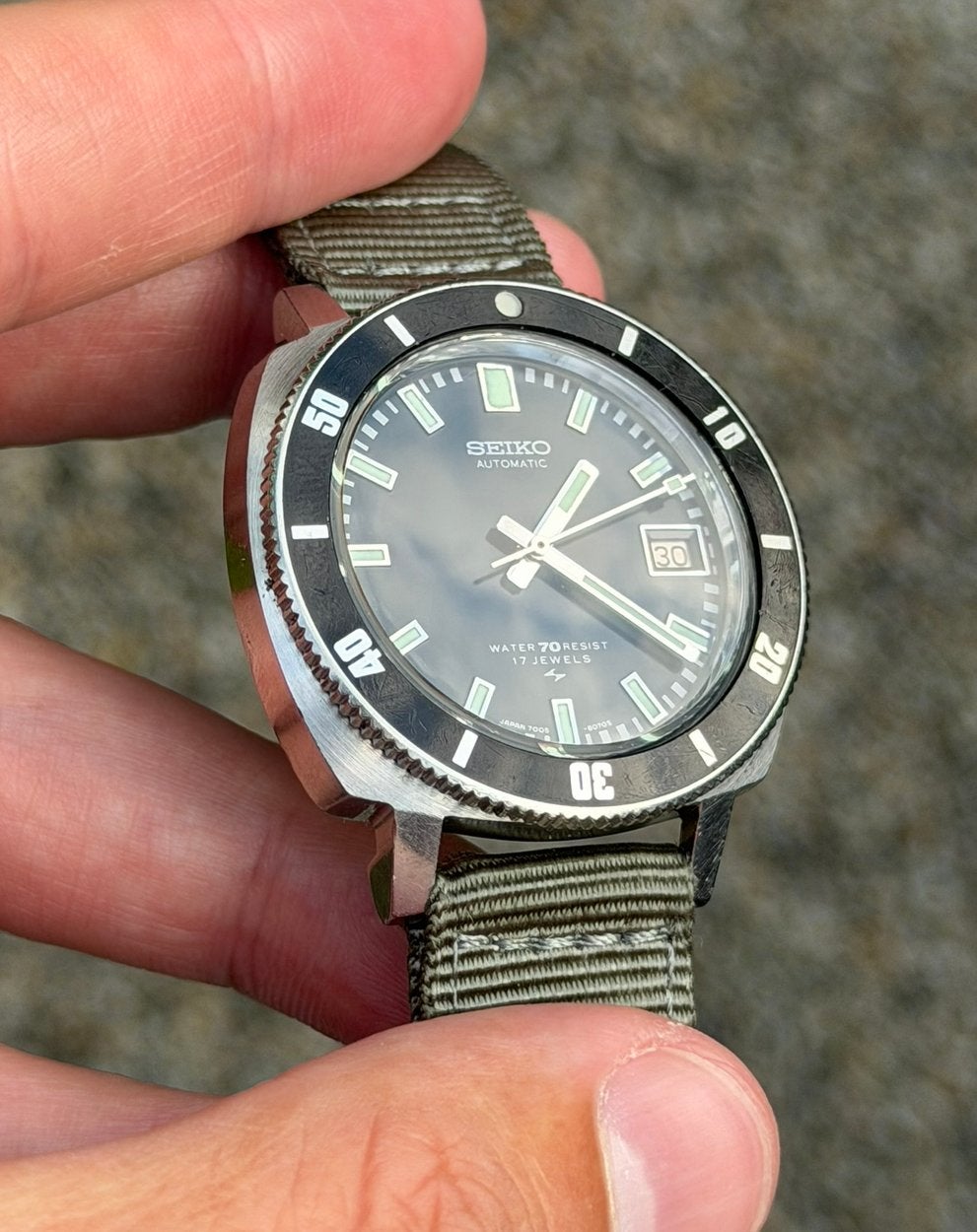 Vintage Horloge Seiko 7005-8032 “Poor Man’s 62MAS”, Ophalen, Seiko, Gebruikt, Staal