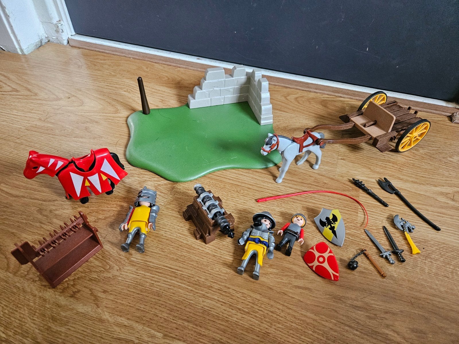 Playmobil ridder toernooi met paard wagen en kanon, Ophalen of Verzenden, Gebruikt, Complete set