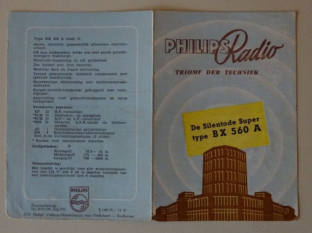 Philips Radio-Folders, Brochures., Ophalen of Verzenden