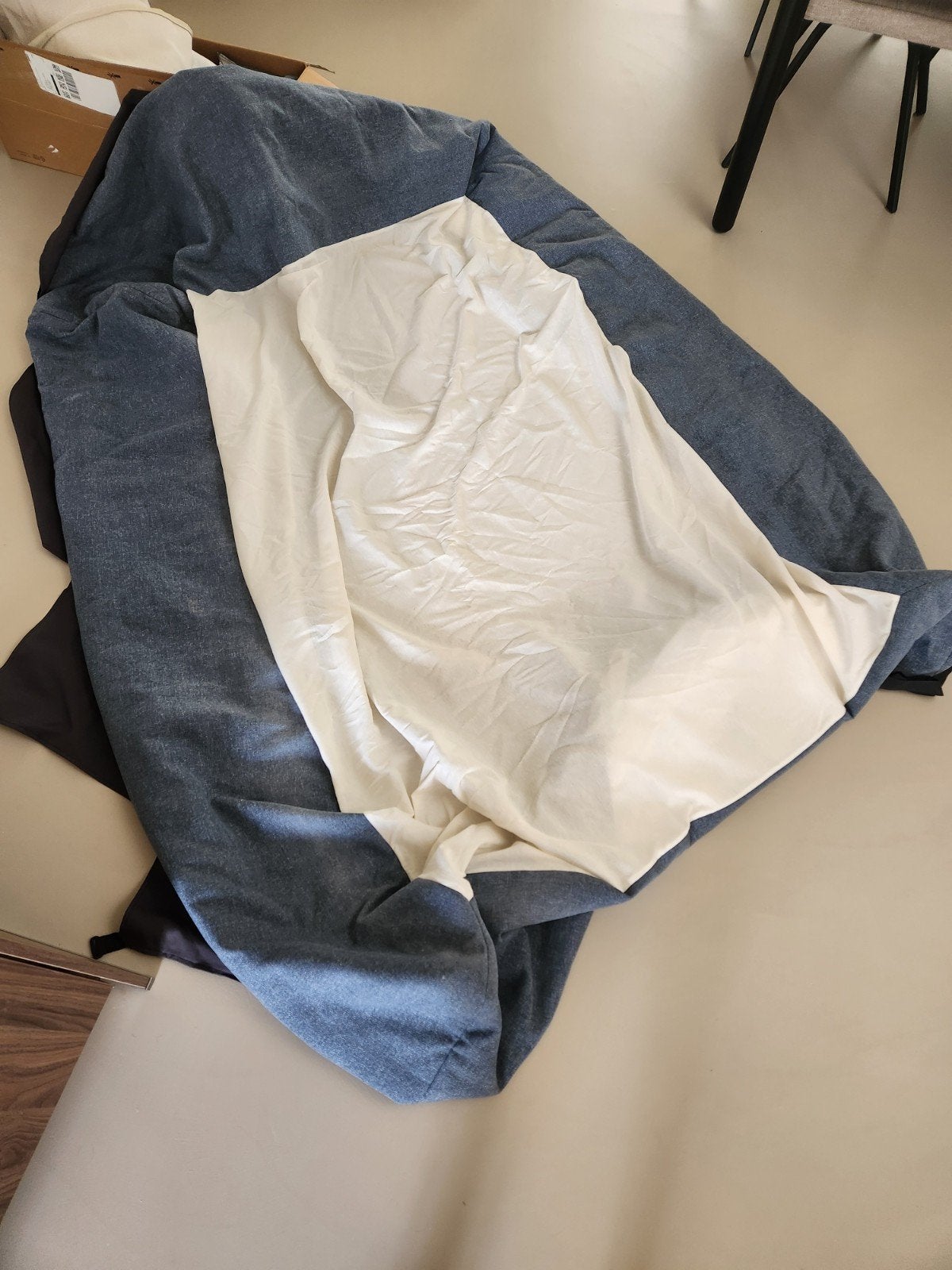 Blauwe hoes voor Dunvik boxspring, Gebruikt, Blauw, Dekbedovertrek, Tweepersoons