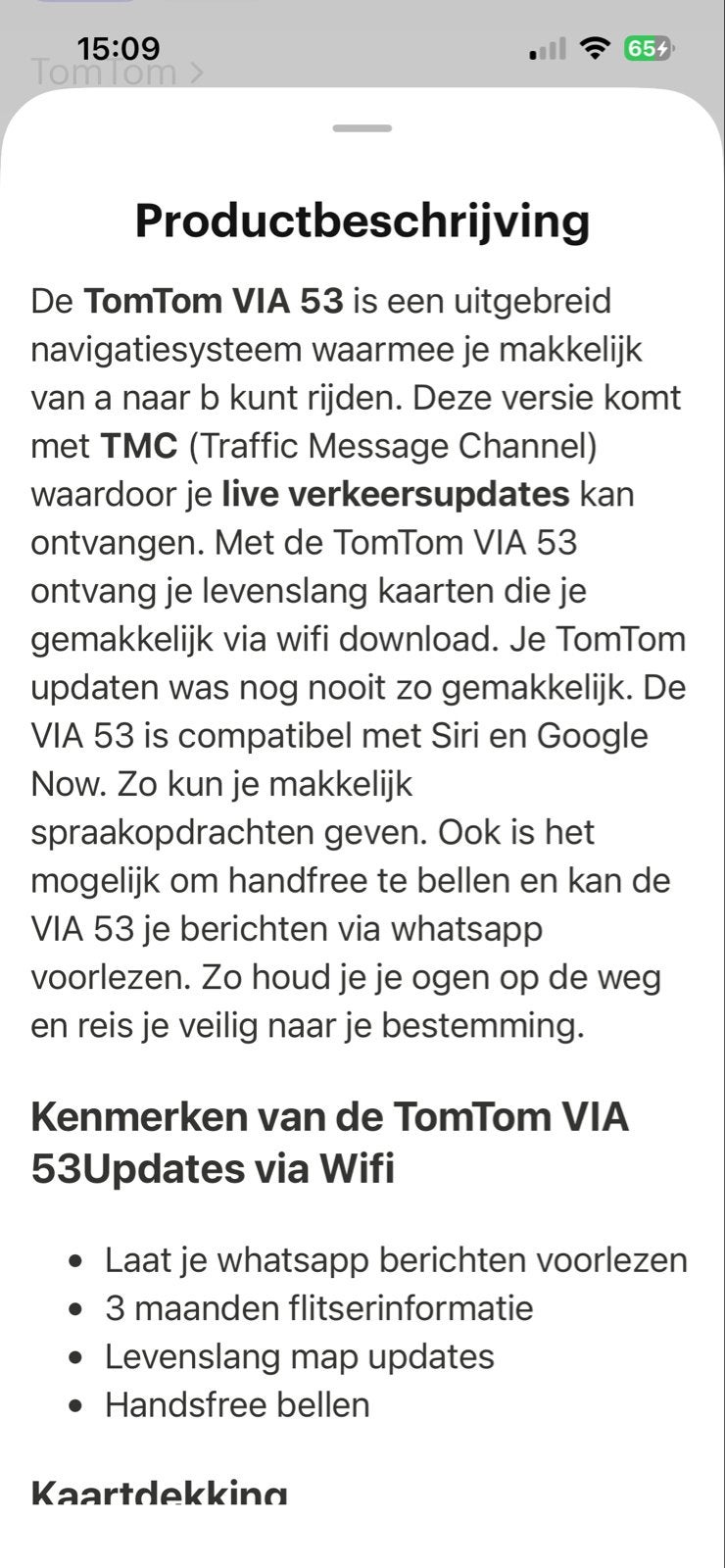 TomTom VIA 53 Navigatiesysteem met Lifetime Updates, Ophalen, Gebruikt