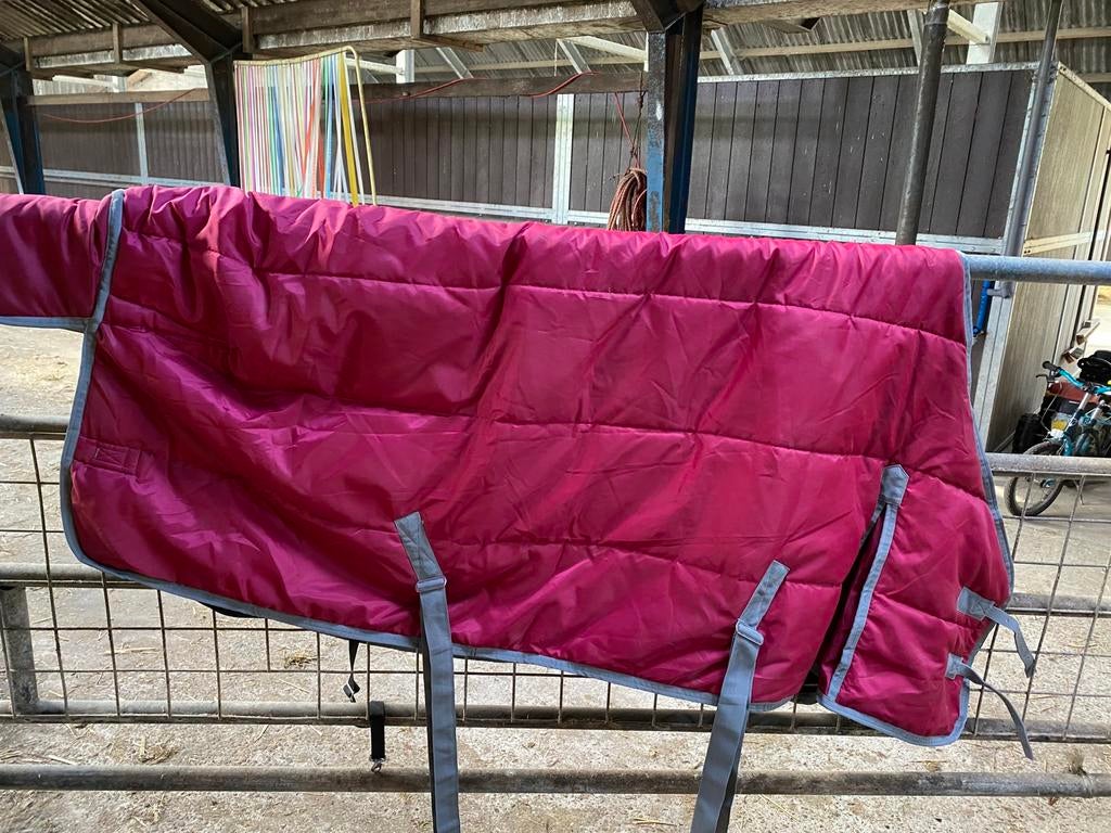 Staldeken pagony rood/fuchia 205cm, Ophalen, Zo goed als nieuw