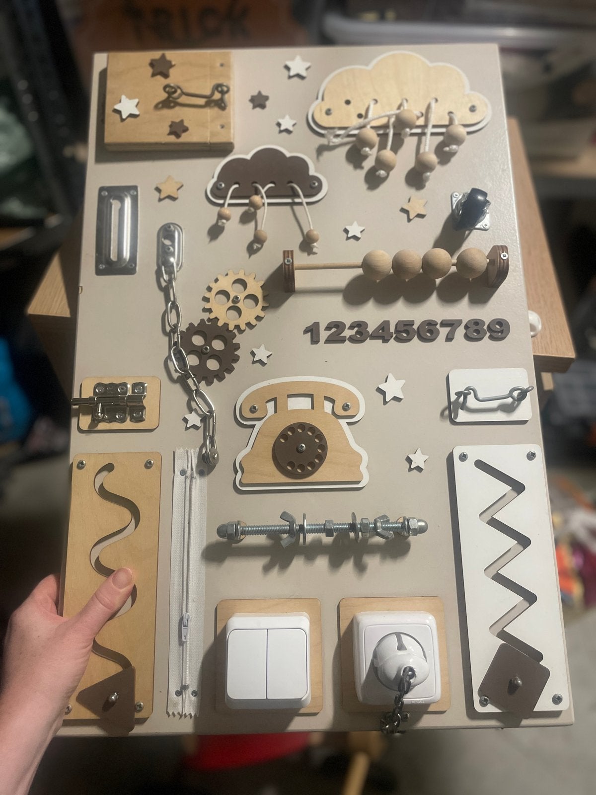 Montessori Educatief Busyboard Hout 60x40cm, Ophalen, Gebruikt, Ontdekken