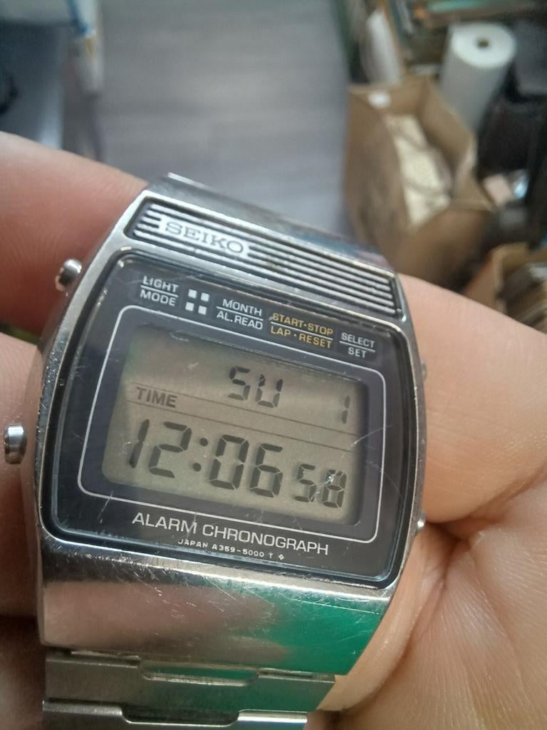 Vintage Seiko A359-5000 Alarm Chronograaf Digitaal Horloge, Sieraden, Tassen en Uiterlijk, Horloges | Heren, Ophalen of Verzenden