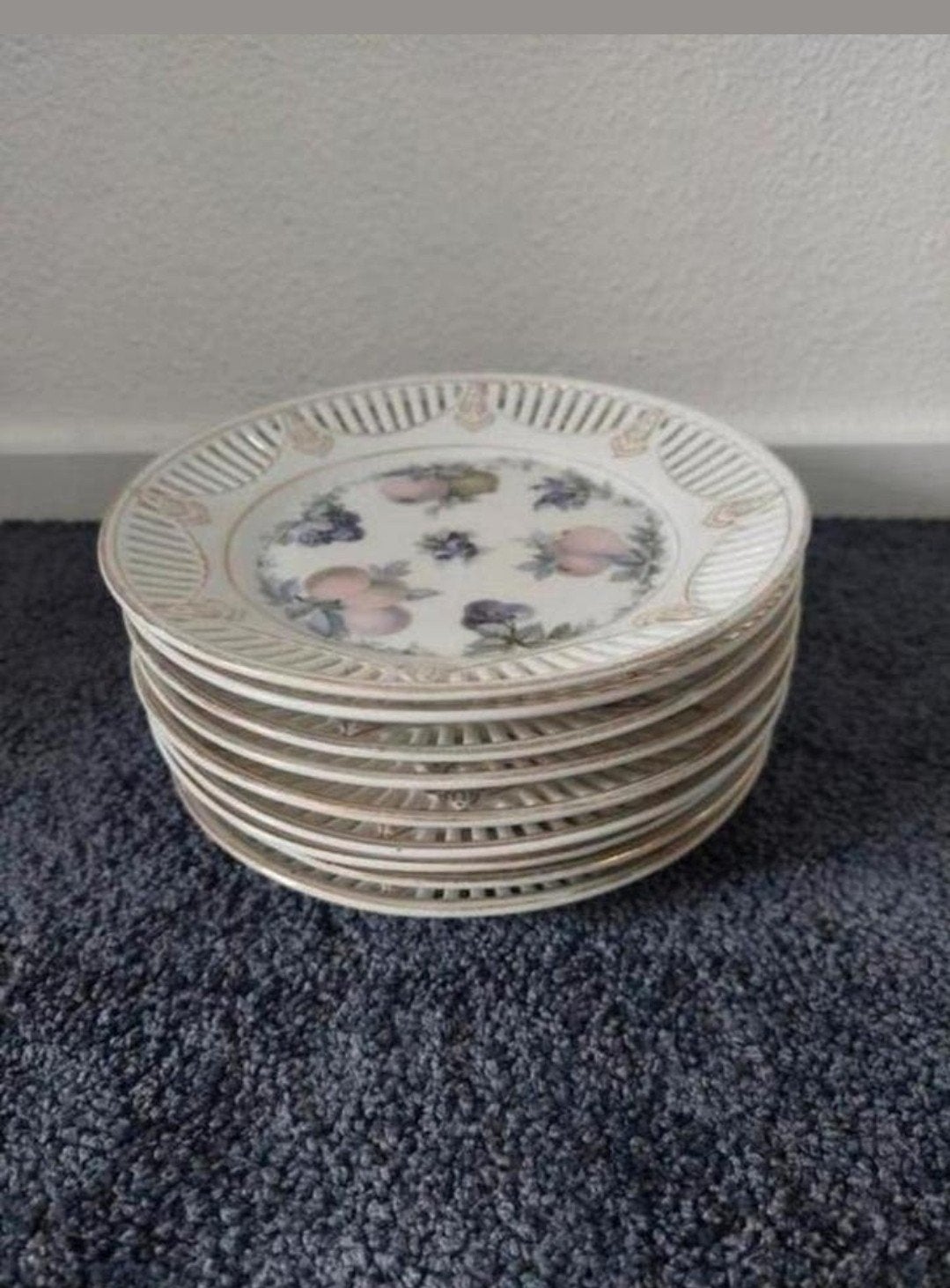 Opengewerkte brocante schoteltjes 9x stuks, Huis en Inrichting, Keuken | Servies, Ophalen of Verzenden, Porselein, Overige stijlen