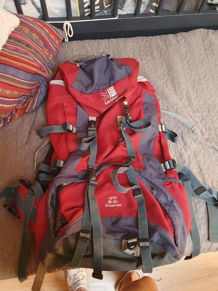 60-70 liter backpack karrimor, Caravans en Kamperen, Ophalen of Verzenden, Gebruikt