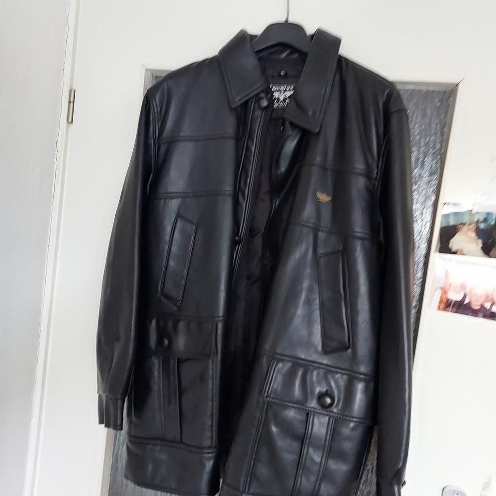 Zwart nappa leren jas, maat XL,   nieuw, Zwart, Ophalen of Verzenden, Reportage, Maat 56/58 (XL)