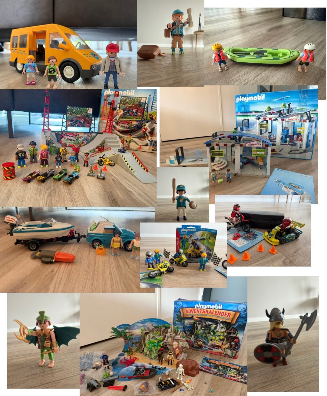 Veel Playmobil O.a. schoolbus,skatepark, vliegveld, piraten, Eén persoon, Overige typen