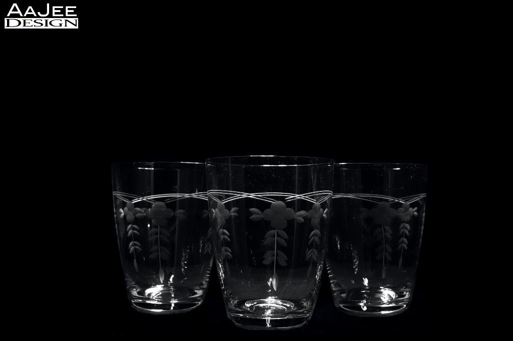 3 Verrerie Doyen – Waterbekers van kristal – Art Deco, Ophalen of Verzenden