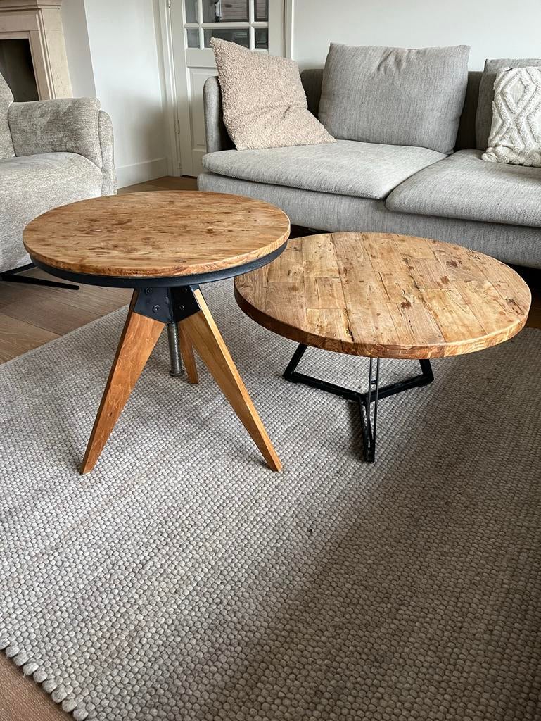 Kleine salontafel, Huis en Inrichting, Tafels | Salontafels, Ophalen, Gebruikt, Rond, 50 tot 100 cm