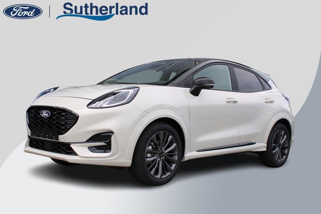 Ford Puma 1.0 EcoBoost Hybrid Sound Edition 125pk | Ford Voo, Auto's, Ford, Puma, Euro 6, Leder en Stof, Wit
