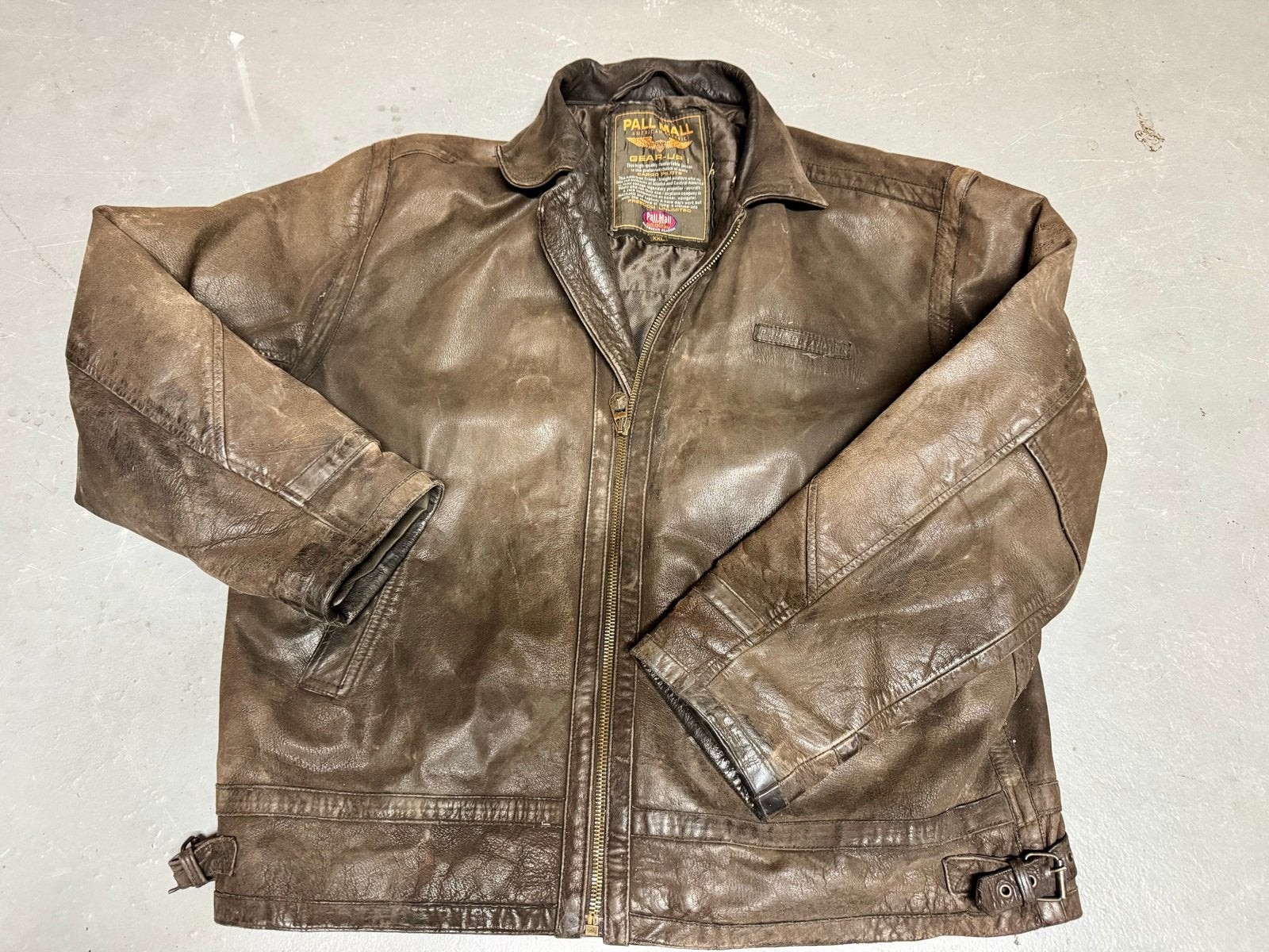 Pall Mall XXL Leren Vliegeniersjack - Vintage Stijl, Ophalen of Verzenden, Gedragen, Overige maten, Bruin