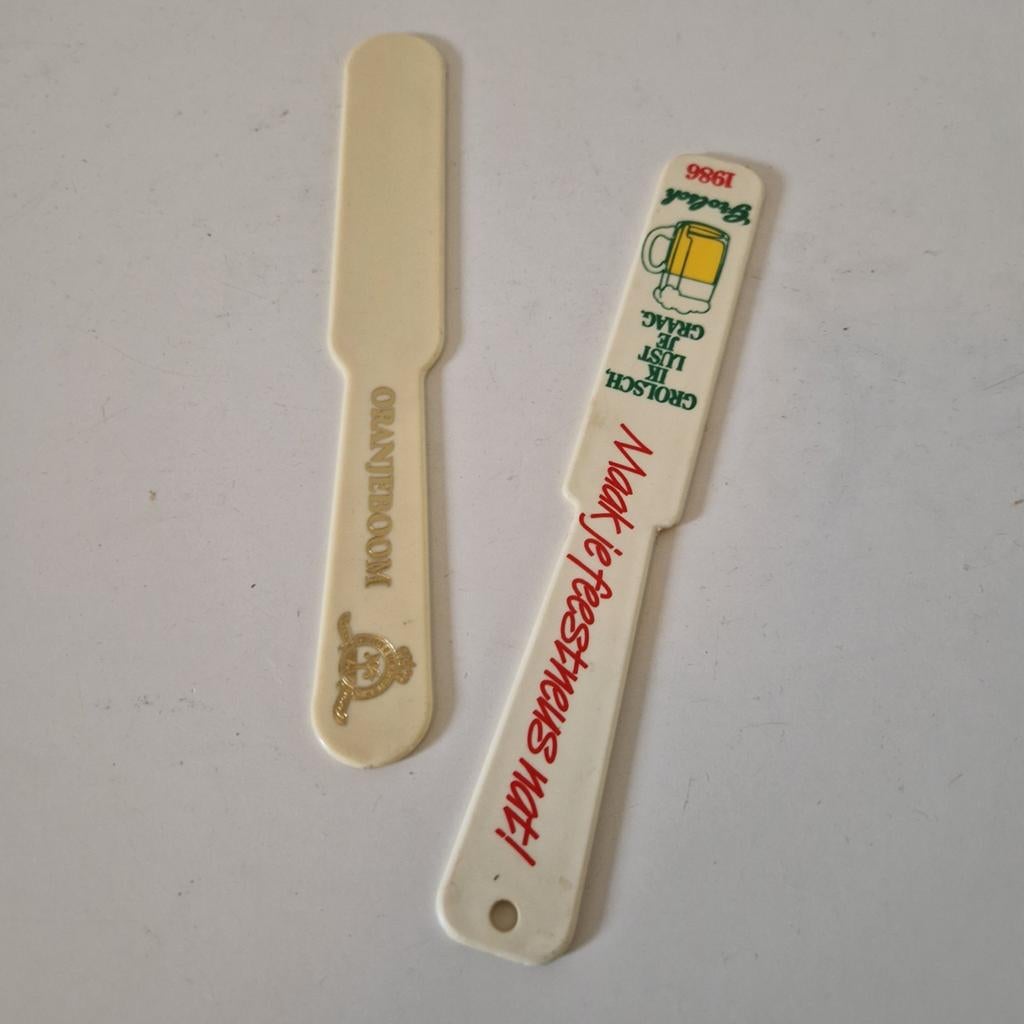Vintage Grolsch en Oranjeboom roerstaafjes 1986, Verzamelen, Gebruikt, Gebruiksvoorwerp, Onbekend, Ophalen of Verzenden
