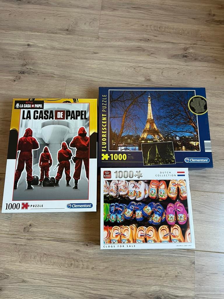 Puzzel 3x, Ophalen of Verzenden, 500 t/m 1500 stukjes, Zo goed als nieuw, Legpuzzel