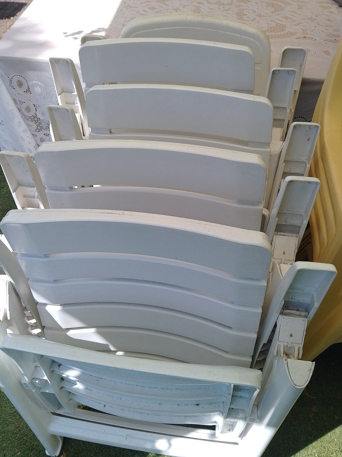 Hartman witte tuinstoelen., Ophalen, Gebruikt, Kunststof