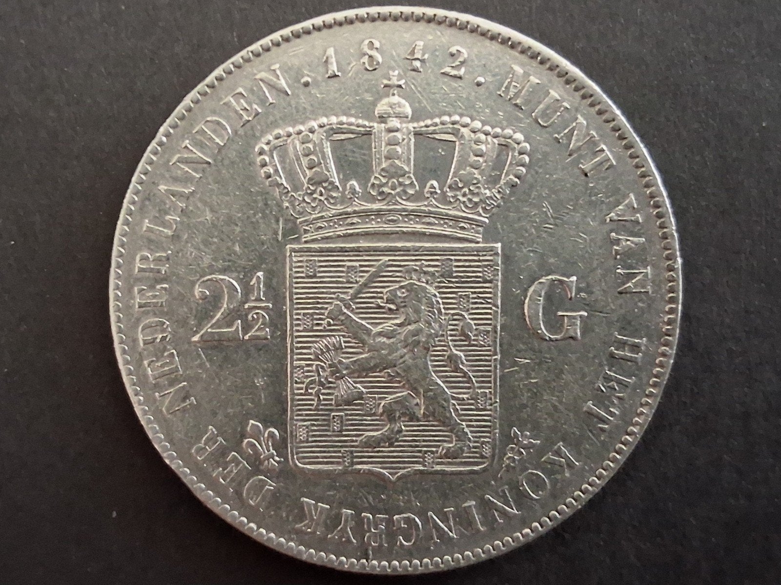 Willem 2 rijksdaalder 1842 ZF, Zilver, Ophalen of Verzenden, Losse munt, 2½ gulden