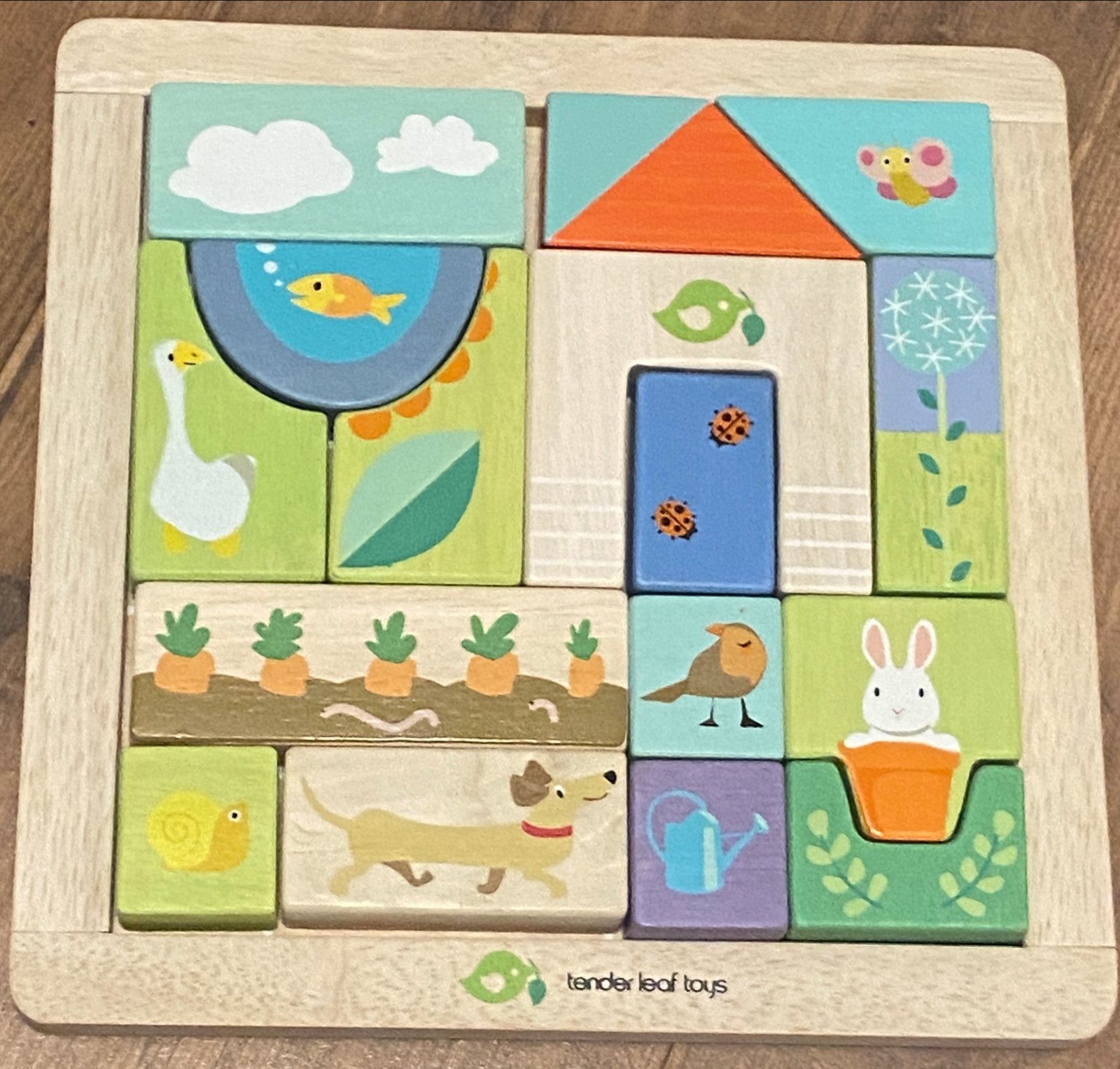 Tender Leaf Toys Garden Patch Puzzle - Houten Puzzel, Ophalen of Verzenden, Nieuw, Overige typen