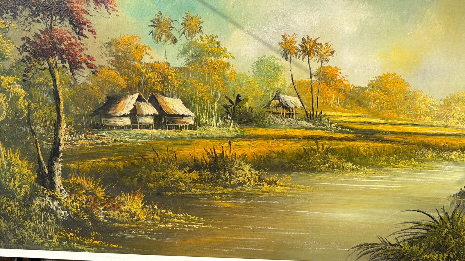 Indonesich landschap schilderij - bieden, Ophalen, Doek, Olieverf, Klassiek