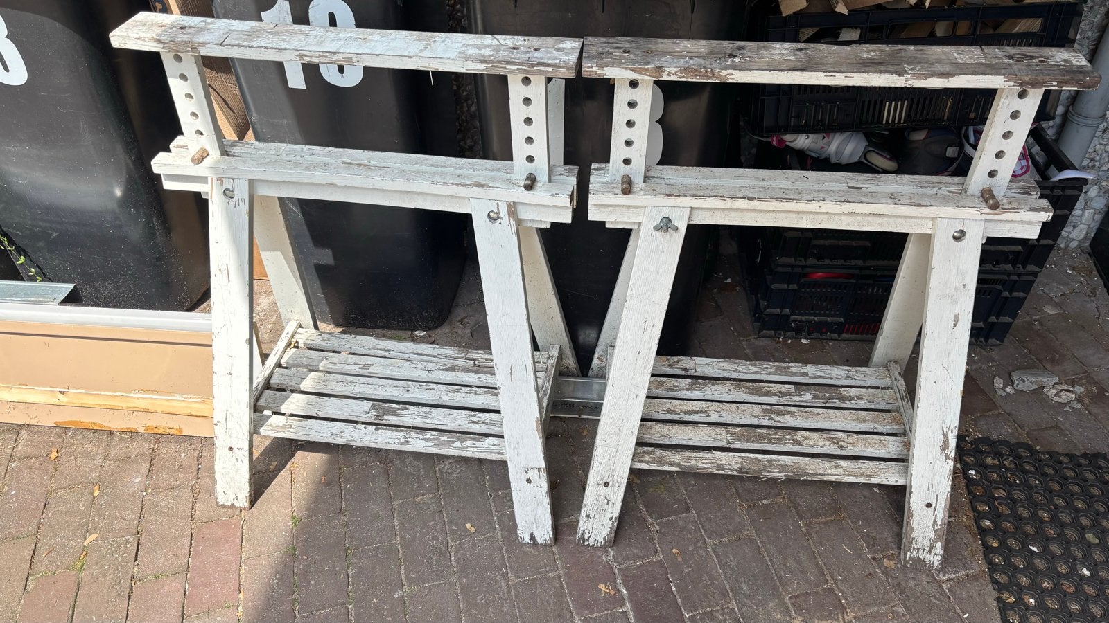 Oude houten schragen - set van 2, Ophalen, Gebruikt, Trap, Minder dan 2 meter