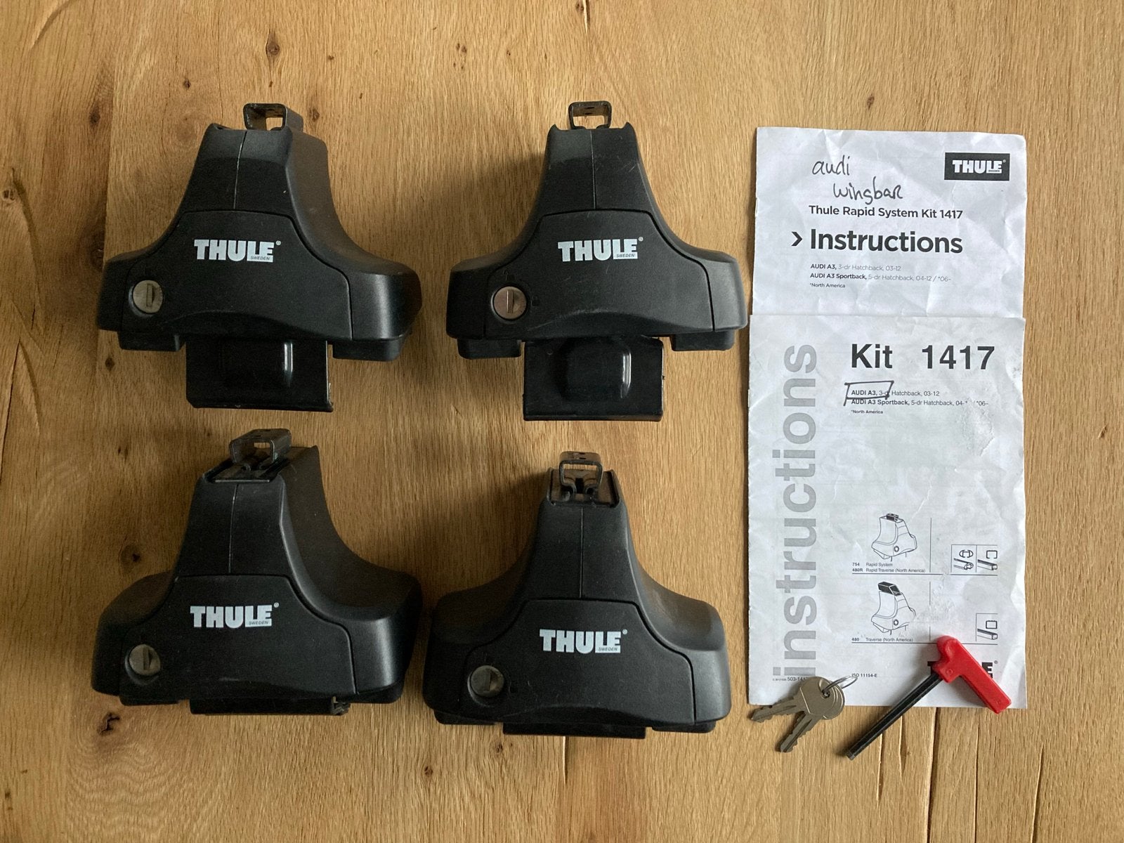Thule Rapid System 754 dakdragerset met Kit 1417, Ophalen of Verzenden, Zo goed als nieuw