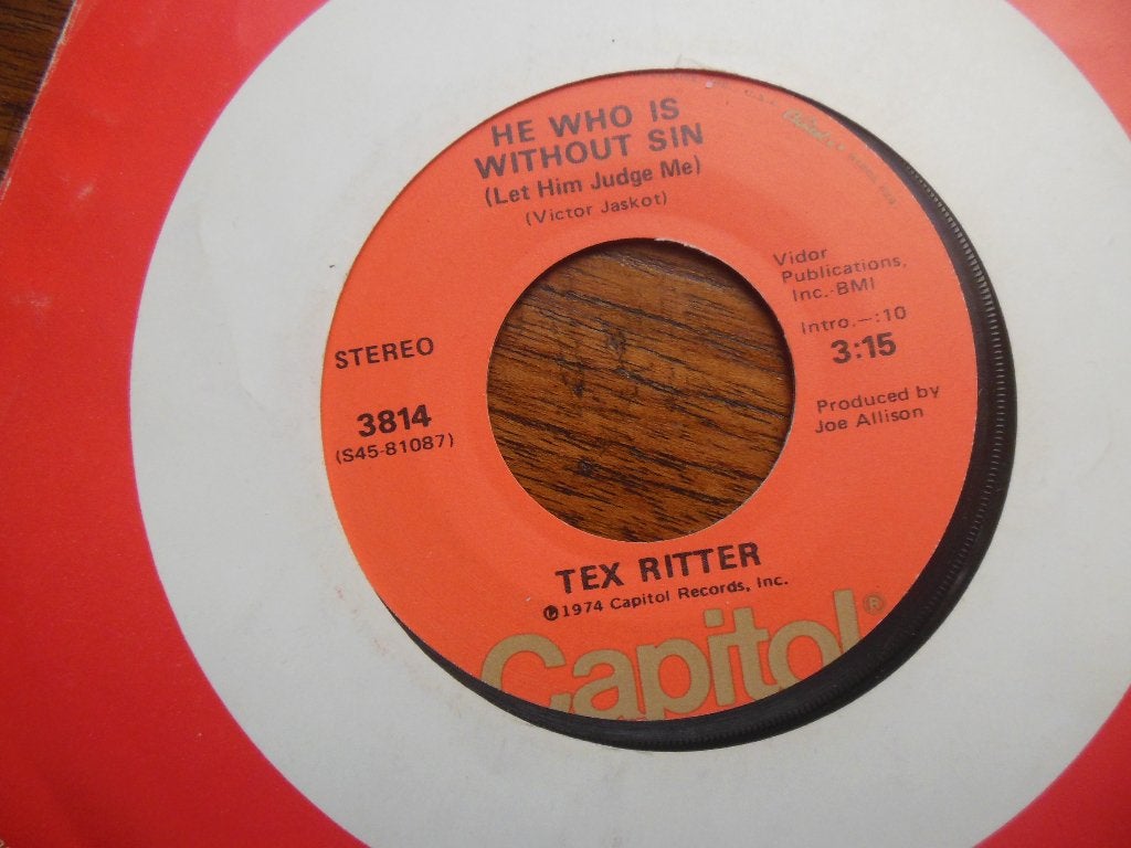 single tex ritter capitol 45rpm jukebox vinyl record 7inch, Ophalen of Verzenden, Gebruikt, Country en Western, Single