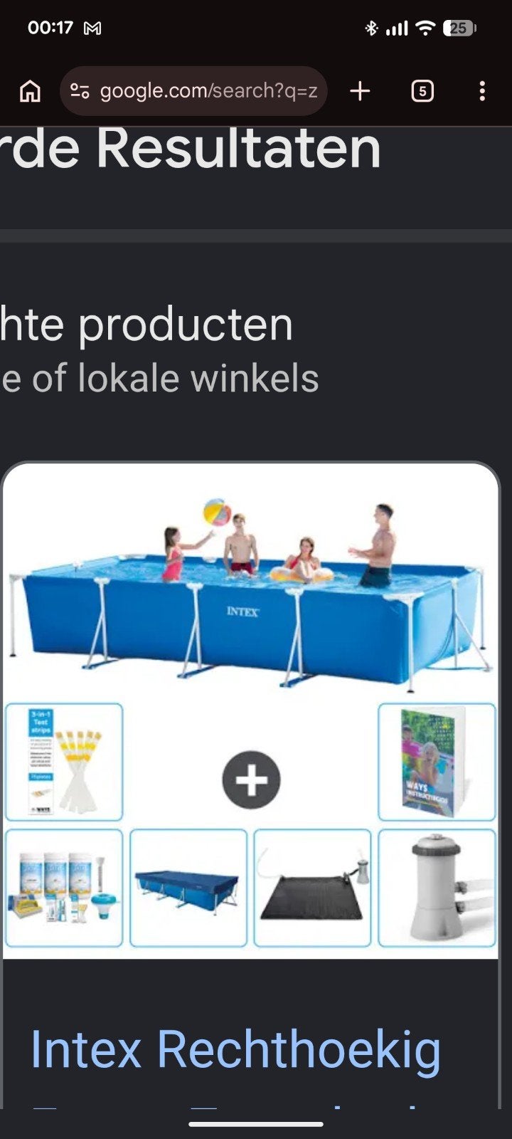 Intex zwembad 4x2,5, met pomp en afdekzeil, Ophalen, 200 tot 300 cm, 80 tot 120 cm, Zo goed als nieuw