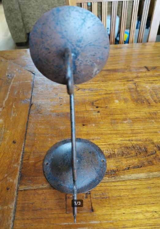 Vintage metalen Wanddecoratie voor kaars., Huis en Inrichting, Woonaccessoires | Kandelaars en Kaarsen, Bruin, Ophalen of Verzenden