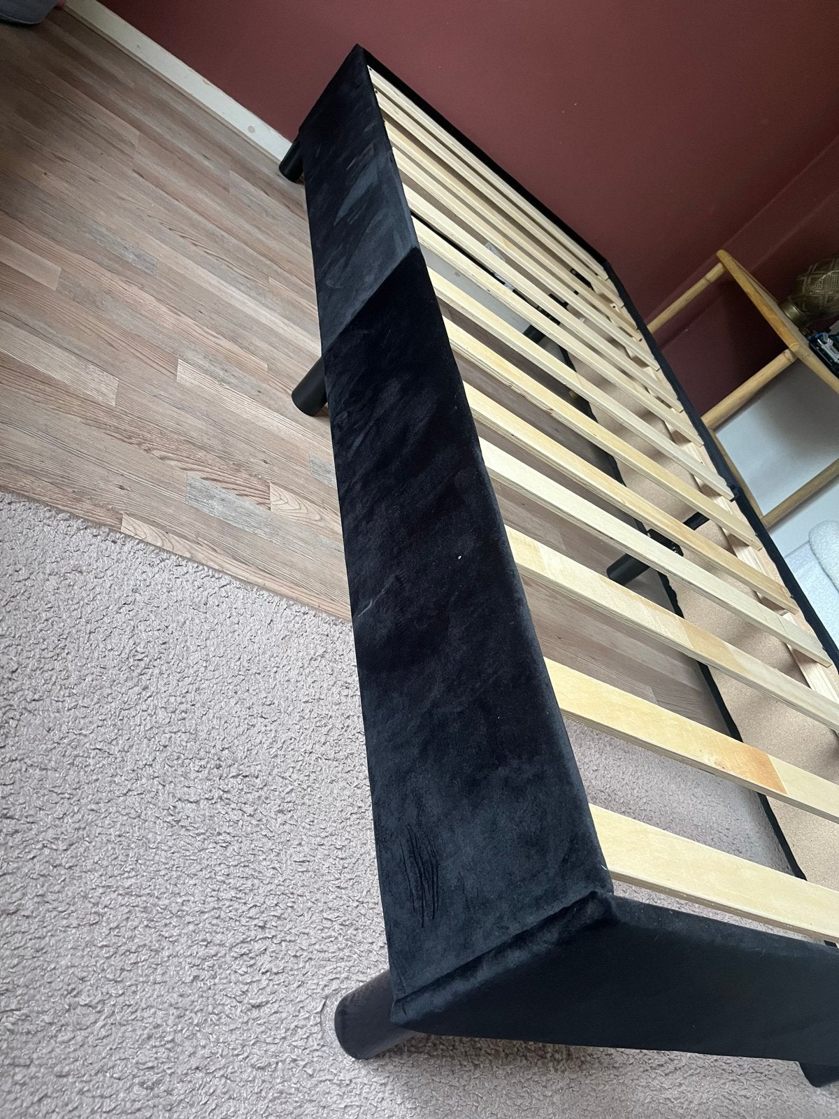 Boxspring frame VidaXL zwart fluweel 90x200 cm MOET WEG, Huis en Inrichting, Slaapkamer | Bedden, Ophalen, 90 cm, Eenpersoons