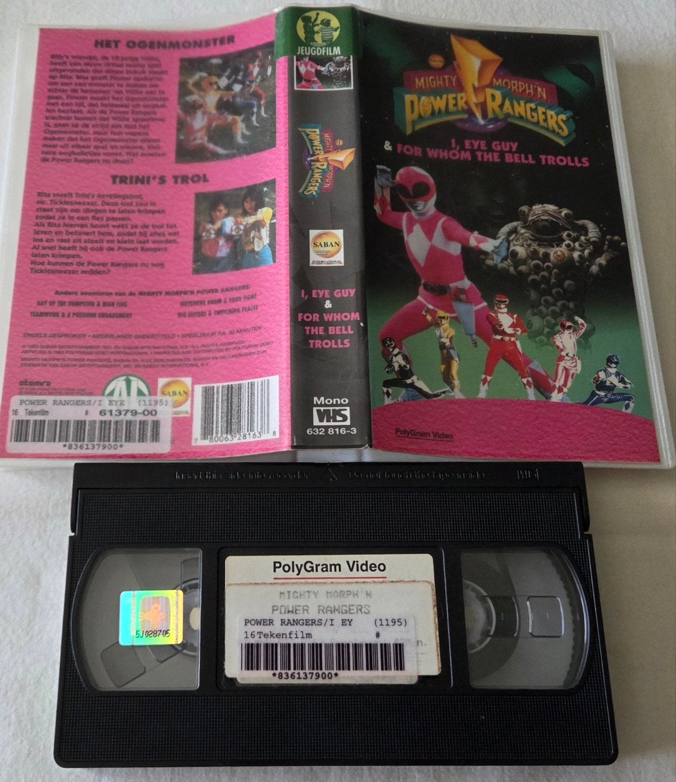 Mighty Morphin Power Rangers I, Eye Guy VHS Jeugd EX-RENTAL, Cd's en Dvd's, VHS | Kinderen en Jeugd, Vanaf 16 jaar, Ophalen of Verzenden