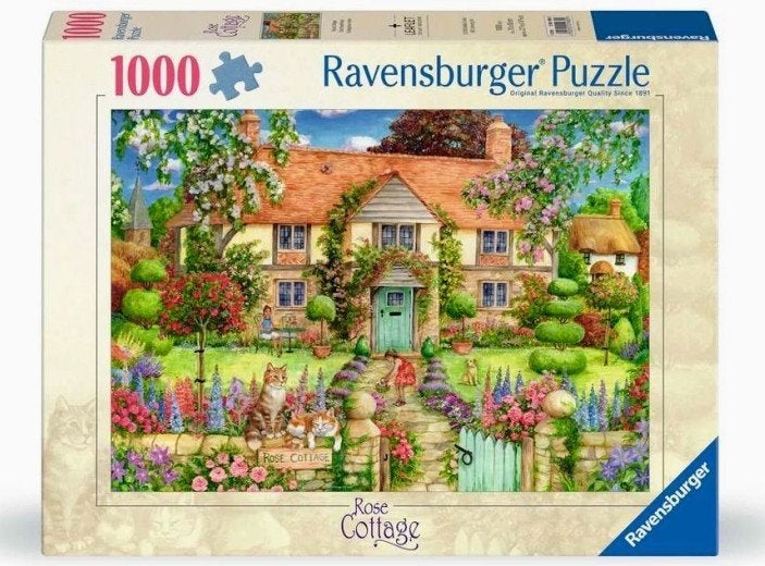 Ravensburger puzzel - Rose Cottage - 1000 stukjes, Ophalen of Verzenden, 500 t/m 1500 stukjes, Zo goed als nieuw, Legpuzzel