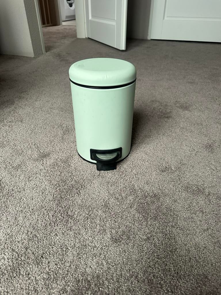 HEMA Prullenbakje - Mintgroen met Pedaal, Huis en Inrichting, Woonaccessoires | Prullenbakken, Ophalen, Met pedaal, Zo goed als nieuw