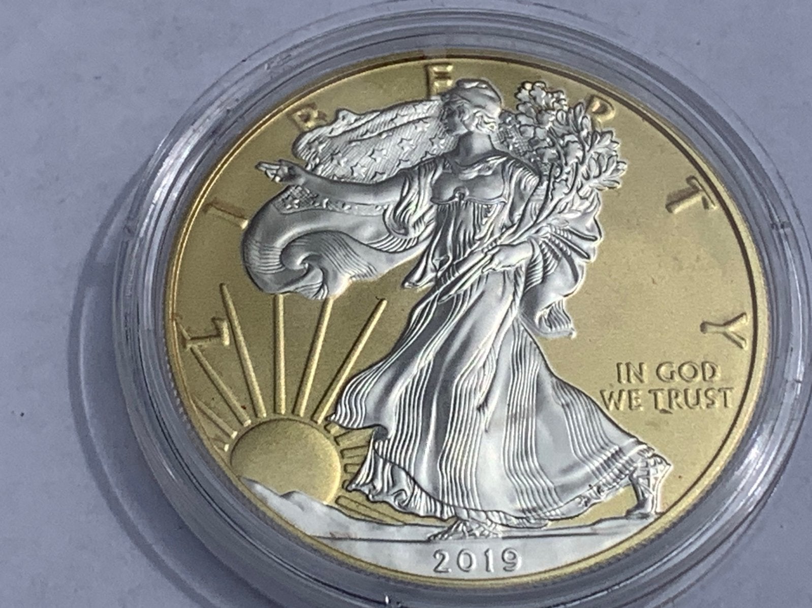 Silver eagle met bronslaagje 2019 speciaal, Ophalen of Verzenden, Zilver