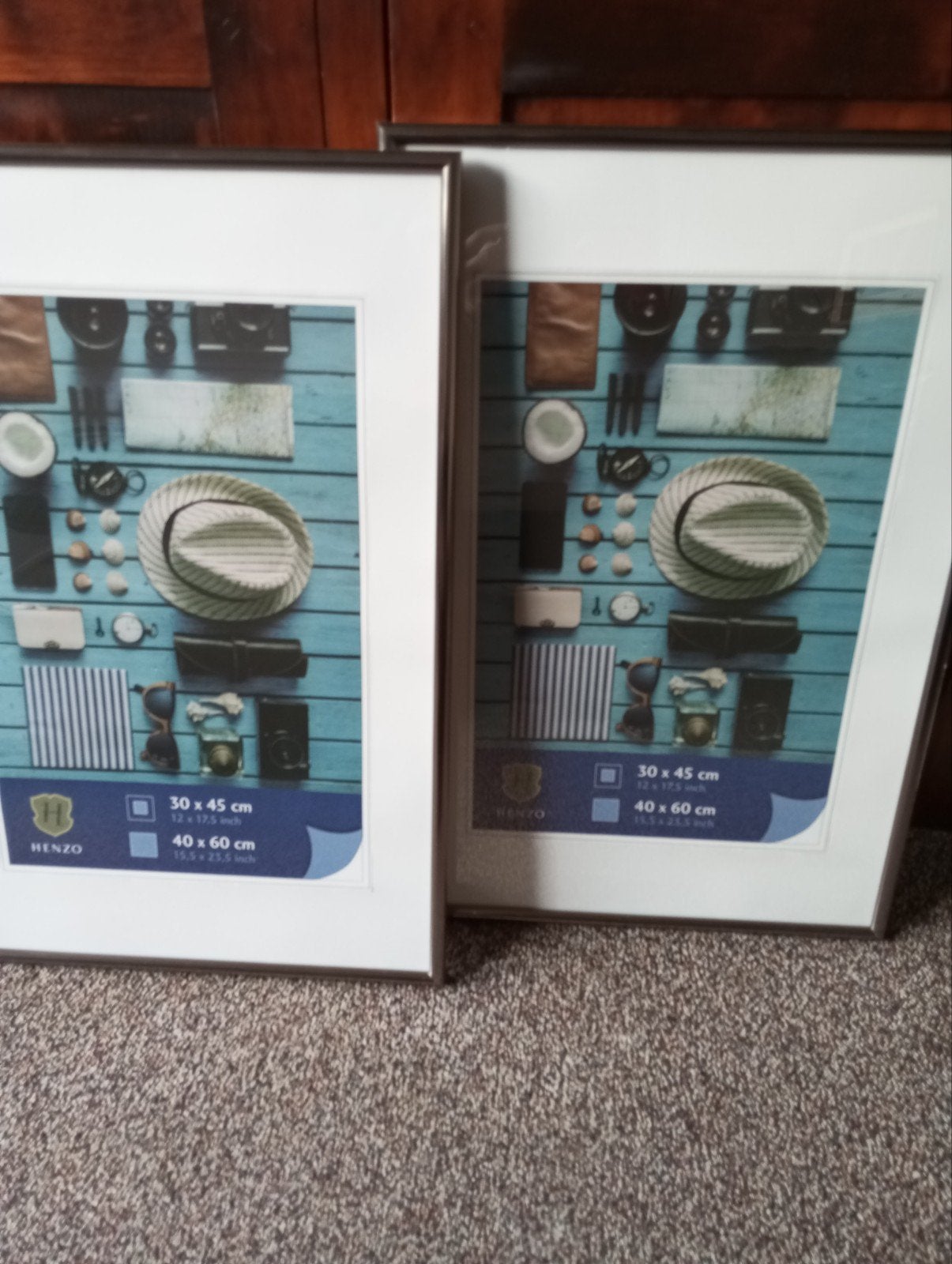2 nieuwe Henzo fotolijsten, Clicklijst, Nieuw, Glas, Grijs