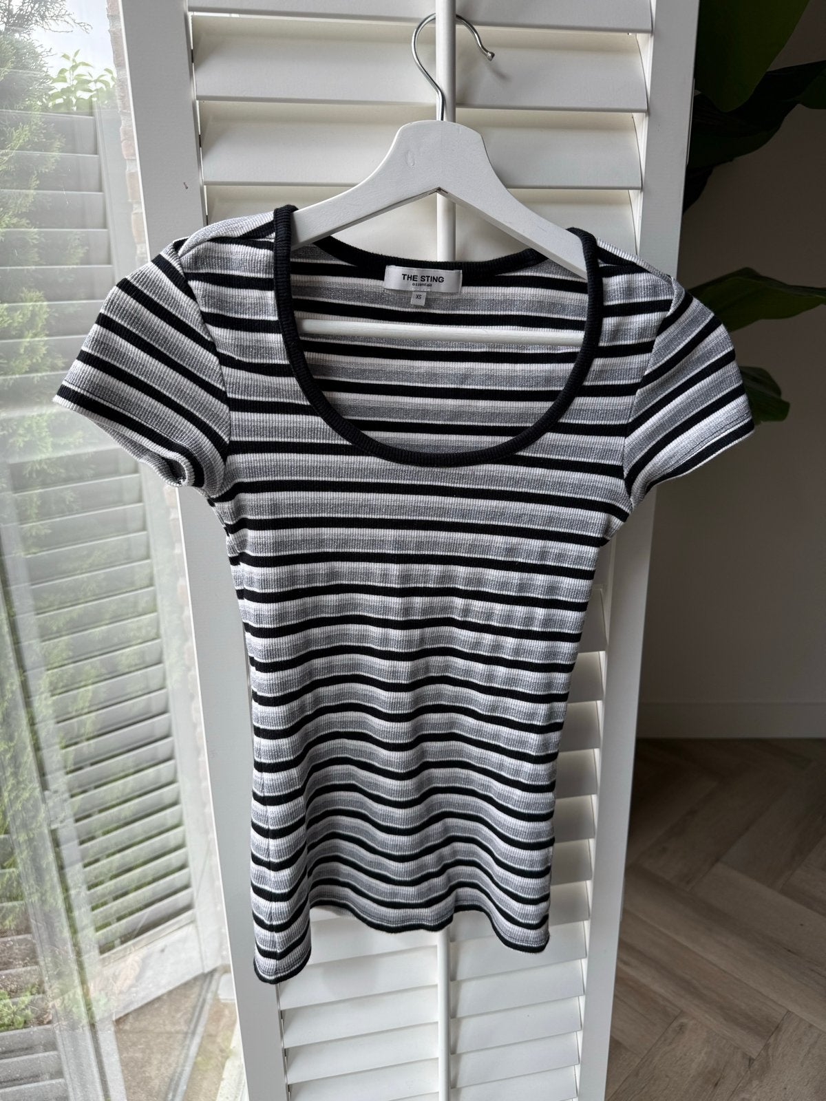 Gestreepte ribgebreide top van The Sting - Maat XS, Kleding | Dames, T-shirts, Meerkleurig, Ophalen of Verzenden, Zo goed als nieuw