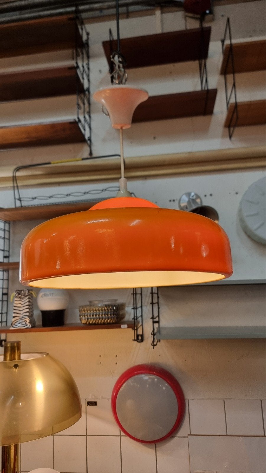 space age UFO hanglamp jaren 70 kunststof, Ophalen of Verzenden