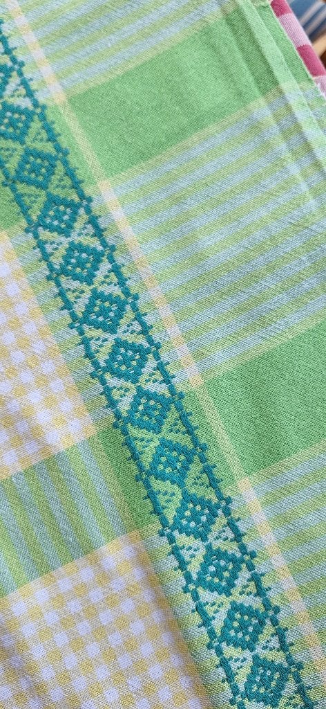 tafelkleed met vintage motief en kleuren, Huis en Inrichting, Ophalen of Verzenden, Zo goed als nieuw, Rechthoek