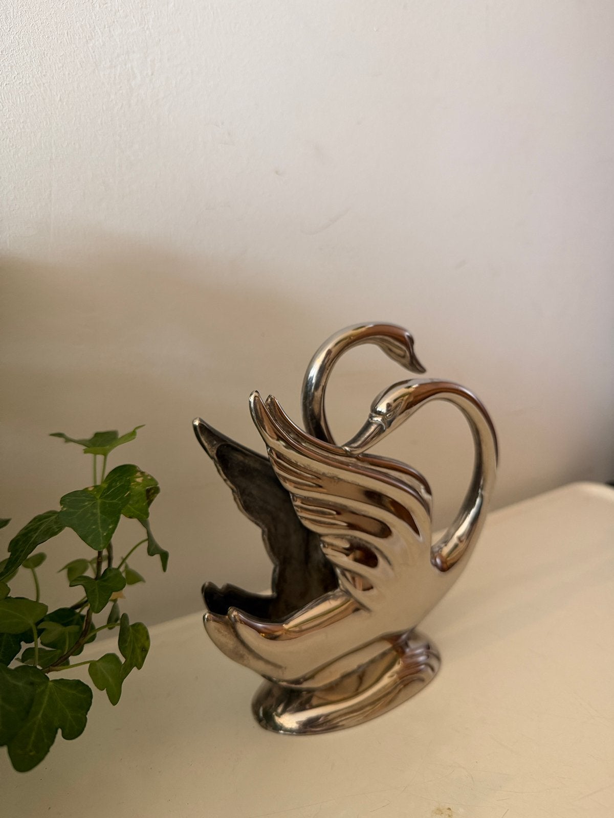 Art Nouveau servethouder van twee zwanen, Ophalen of Verzenden