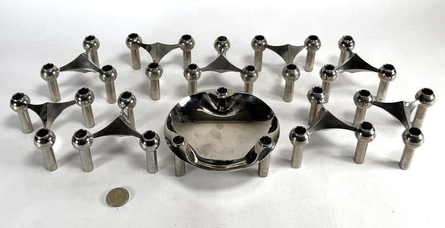 1421. Metalen kandelaren, Stoff Nagel – Denemarken, Ophalen of Verzenden, Overige materialen