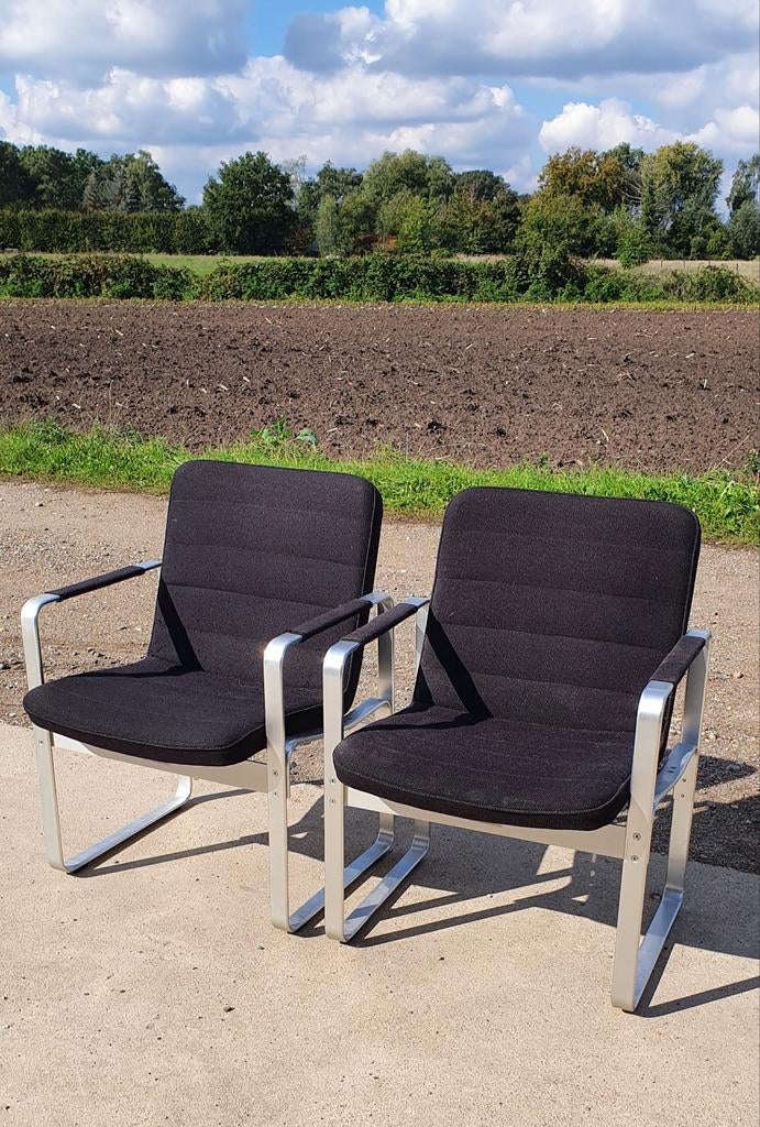 Set 2 armstoelen zweeds design Mondo Karl Erik Ekselius, Ophalen, Gebruikt, Twee, Zwart