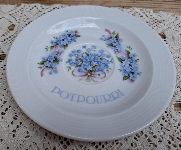 Vintage Potpourri bordje, vergeet me nietjes, Royal Schwabap, Antiek en Kunst, Ophalen of Verzenden