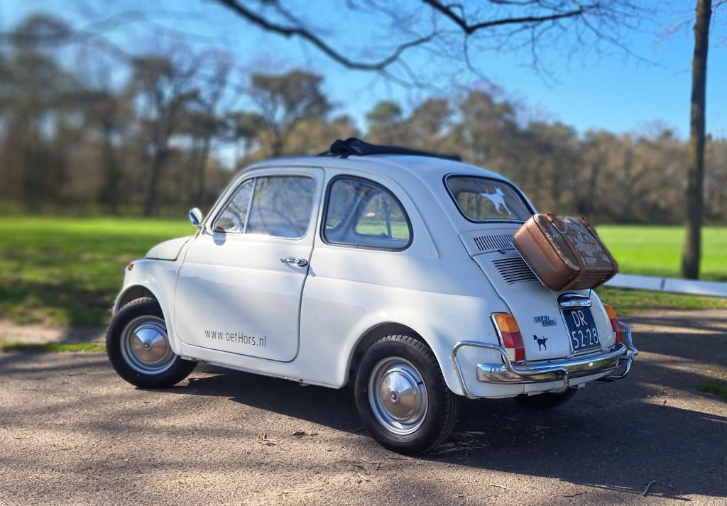 Fiat 500 0.5 L 1970 Wit volledig body off gerestaureerd, Auto's, Achterwielaandrijving, Zwart, 514 kg, Wit