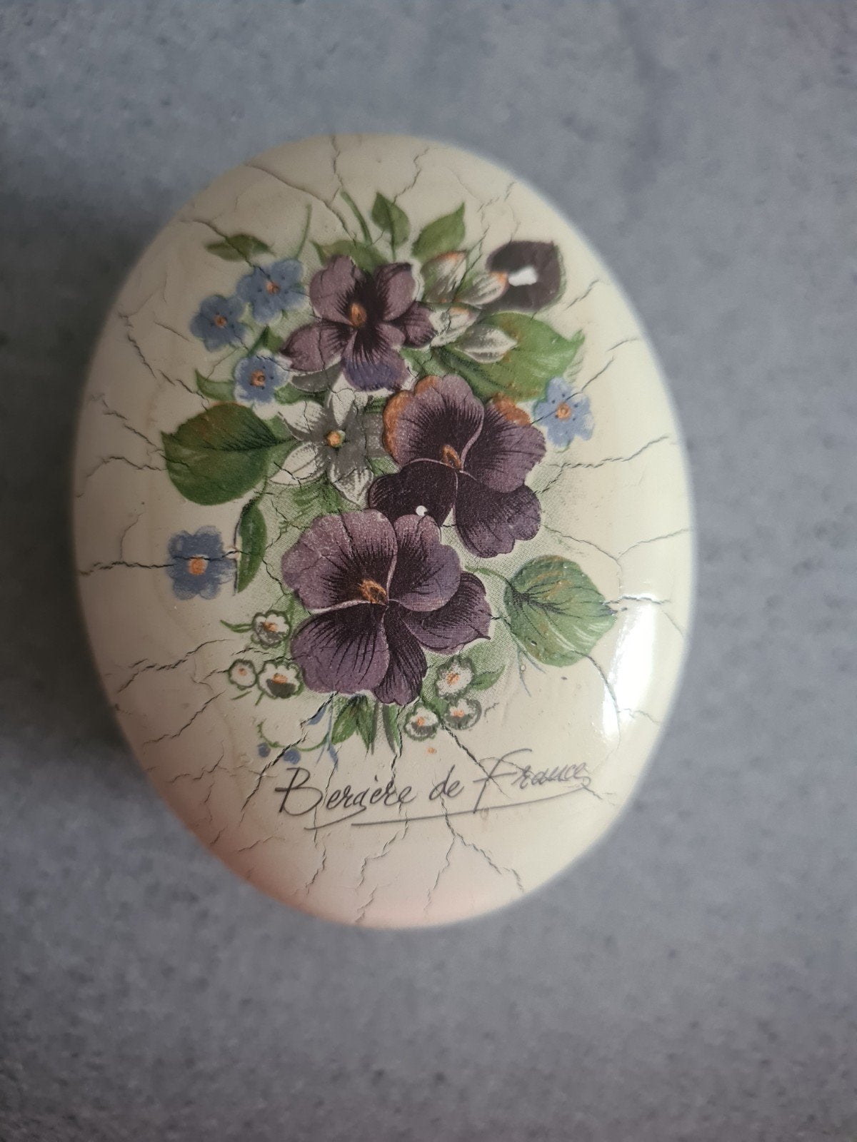 3 Franse sieradendoosjes met viooltjes, Antiek en Kunst, Antiek | Woonaccessoires, Ophalen