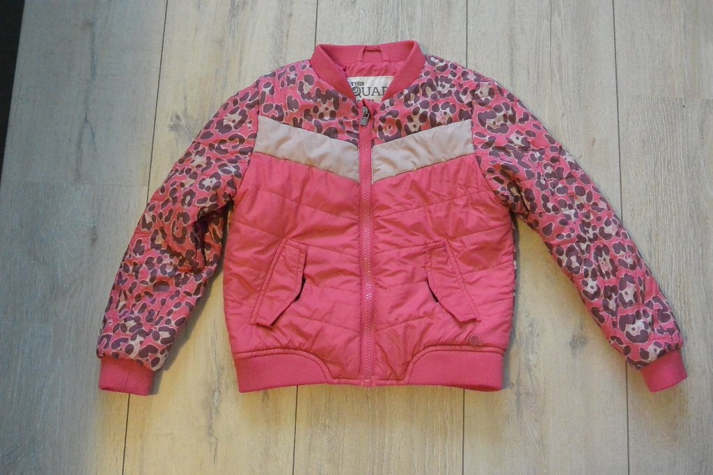 Roze Quapi tussenjas met panterprint - maat 110/116, Kinderen en Baby's, Kinderkleding | Maat 110, Gebruikt, Meisje, Ophalen of Verzenden