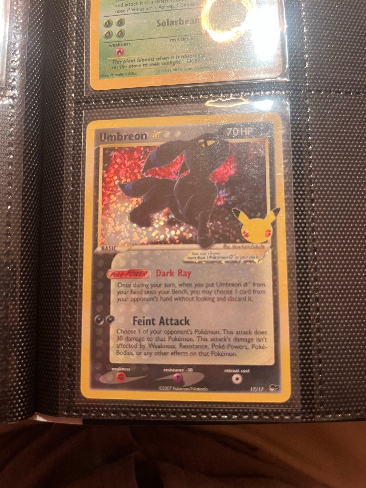 Umbreon 17/17 Celebrations Pokémon Kaart, Ophalen of Verzenden, Zo goed als nieuw, Losse kaart, Foil