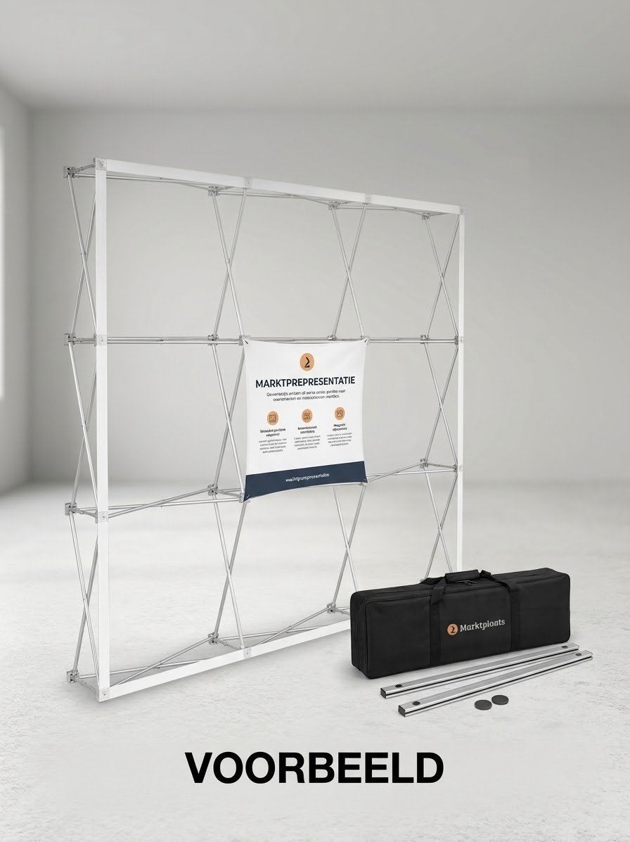 Complete Luxe Beurswand Set (2 stuks) met Tafel & Planken –, Ophalen, Gebruikt