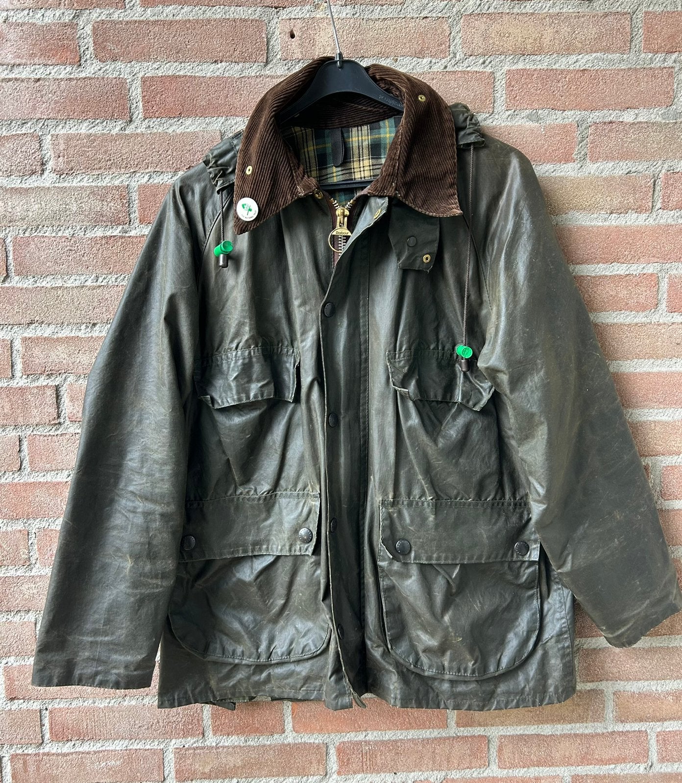 Barbour Bedale Jack Jas + Capuchon Two Crest 40, Kleding | Heren, Ophalen of Verzenden, Zo goed als nieuw, Groen