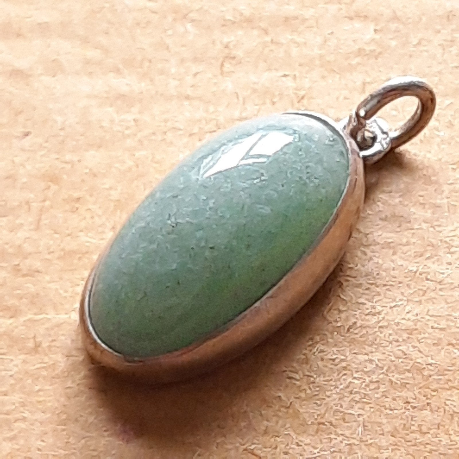 Zilvere Hanger met Jade, Verzenden, Zo goed als nieuw, Zilver, Zilver