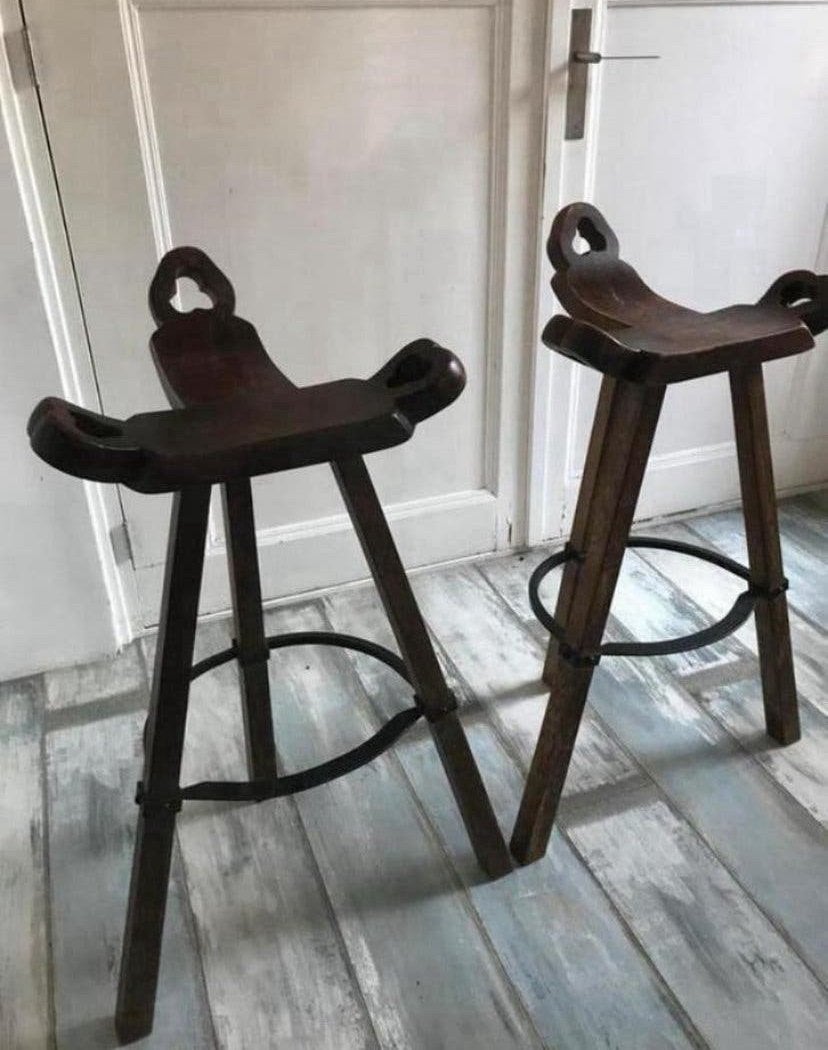 2 Spaanse barkrukken Marbella, Huis en Inrichting, Barkrukken, Ophalen, Gebruikt, 60 tot 90 cm