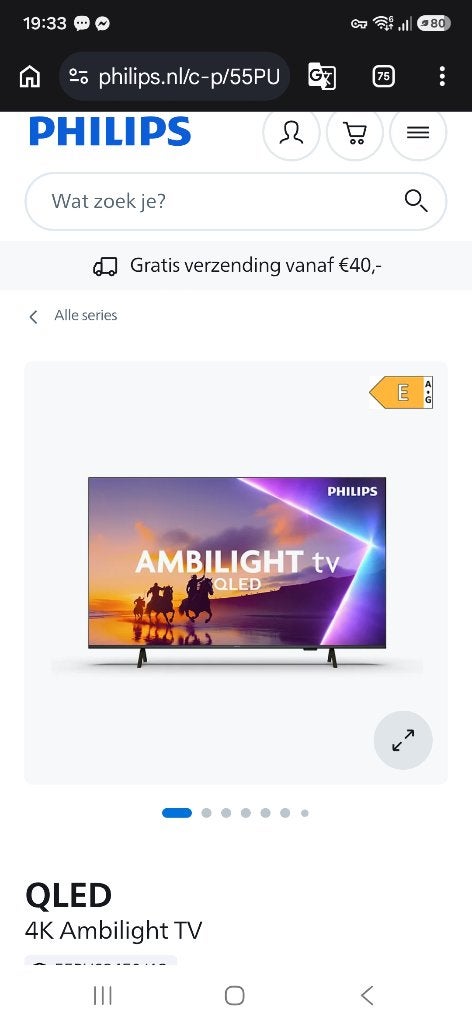 Te koop NIEUW TV Philips 55inch, Ophalen, Philips, QLED, 50 Hz