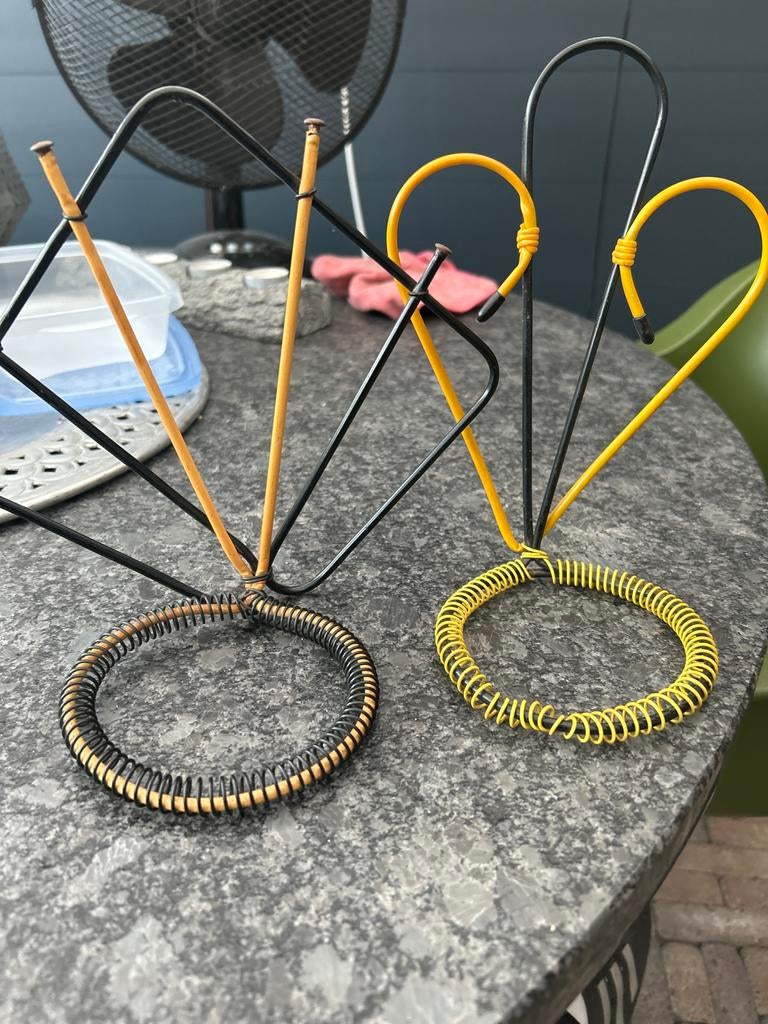 Set van 2 vintage metalen planten houders, Verzamelen, Retro, Ophalen of Verzenden